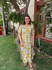 Indowestern Flower collar dress