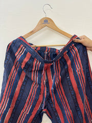 Indigo maroon lines palazzo - MYSANSKRITAM