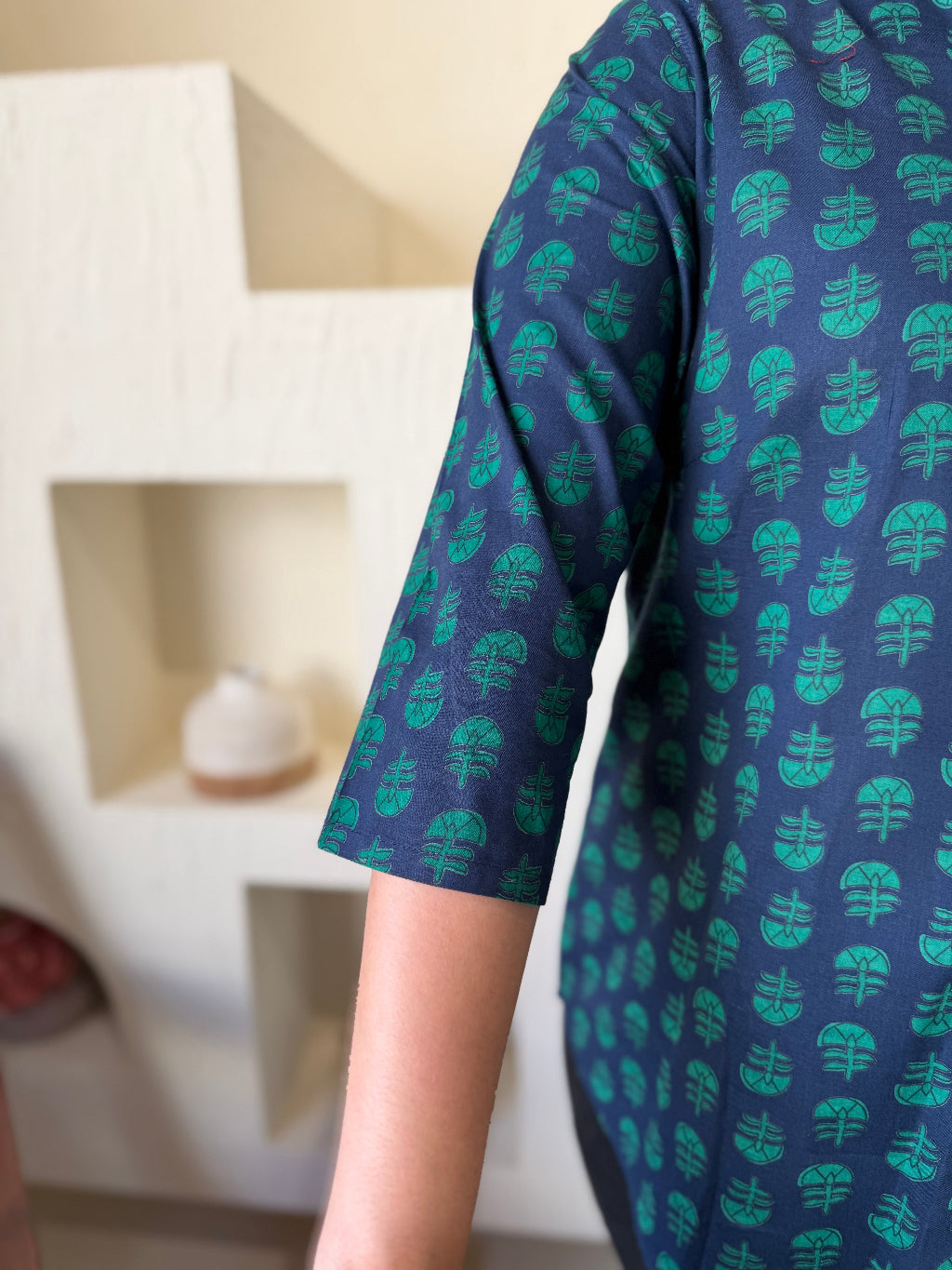 Indigo Green Buta Shirt sleeve by MySanskritam
