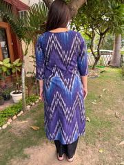 Royal blue ikkat kurta