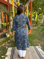 Dark blue floral Kurta
