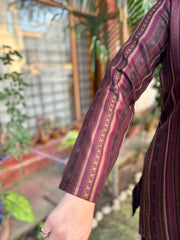 Multi line woollen short kurti