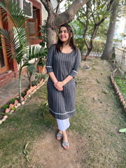 Grey lines basic officewear kurta