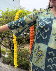 Bagru green modal silk kurta