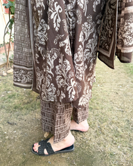 Brown Sanganeri suit set