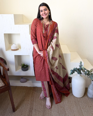 Rust choti buti full suit set