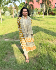Mustard Bagru full suit set