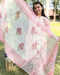 Pink Handblock Full suit set