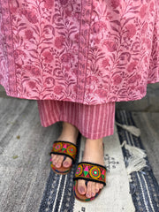 Pink Floral Aline Coord Set Pants by MySanskritam