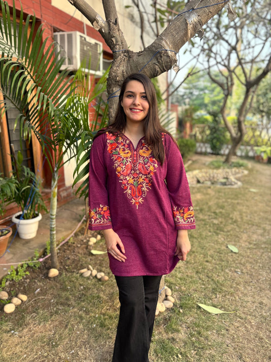 Wine Phiran style Short kurti