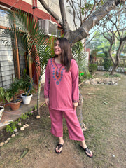 Pink woollen coord set