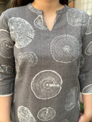 Grey circle Digital print kurta