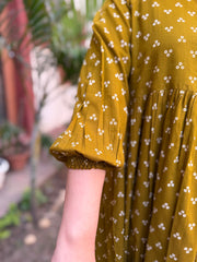 Mehendi Bandhini Dress sleeve detail by MySanskritam