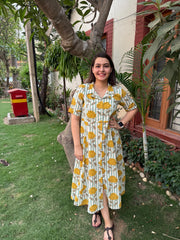 Indowestern Flower collar dress