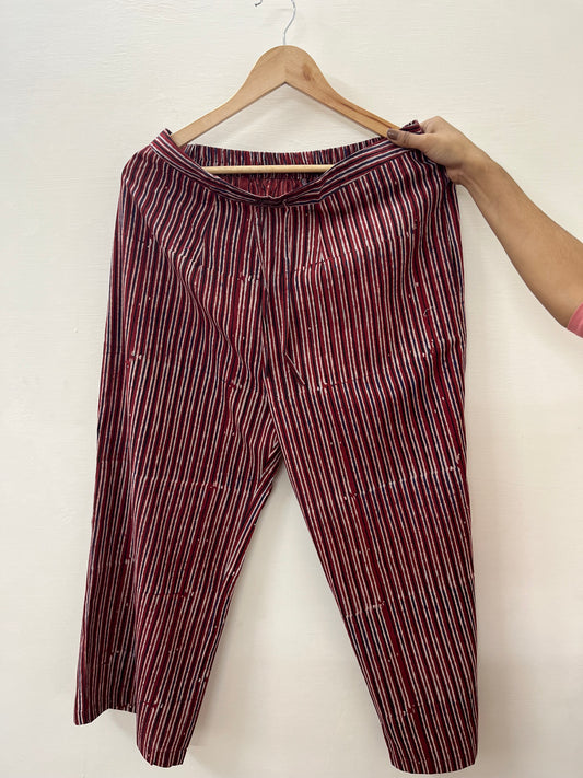 maroon lines palazzo - MYSANSKRITAM