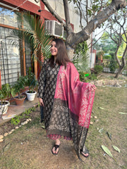 Grey Tussar Silk suit set