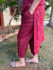 Maroon Diamond south cotton coord set - MYSANSKRITAM