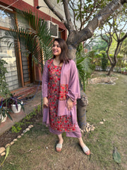 Onion embroidered Woollen full suit set