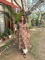 Light purple floral Aline Kurta