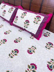 Magenta Buta Bedsheet - King Size - MYSANSKRITAM