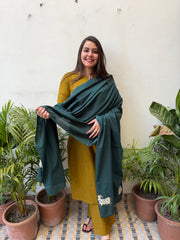 Mustard Mehendi Buti Suit Set