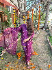 Purple embroidered Suit set