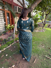 Bottle Green banarsi Silk Suit Set