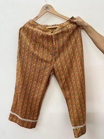 mustard multi printed palazzo