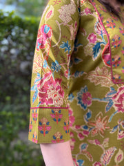 Lime green yoke kurta