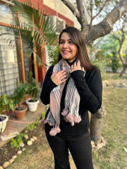 Onion pink checks Muffler