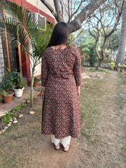 Brown leaf Aline Kurta