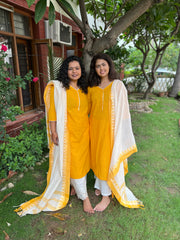 Yellow lines kurta only - MYSANSKRITAM