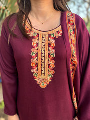 Coca cola embroidered woollen suit set