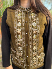 Mehendi embroidered Sidra (waist coat)