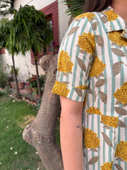 Indowestern Flower collar dress