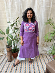 Purple Yoke Basic Kurta