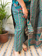 Green Floral Lacework Suit Set