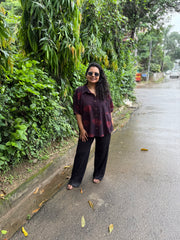 Wine Ajrakh shirt