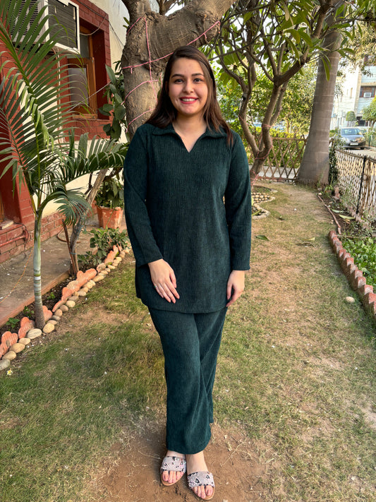Emerald green coord set (woollen)