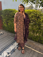 Purple Jaal Full Suit Set by MySanskritam