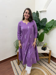 Lavender big ambi aline kurta