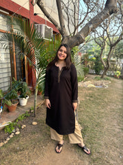 Black beige woollen coord set