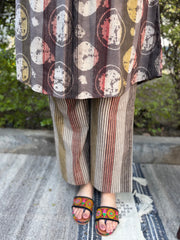 Brown Bagru Coord Set Pants by MySanskritam