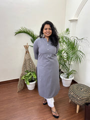 Grey Basic Kurta - MYSANSKRITAM