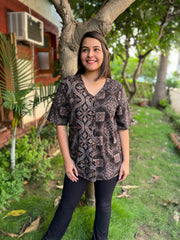 Black Bhujodi print Shirt - MYSANSKRITAM