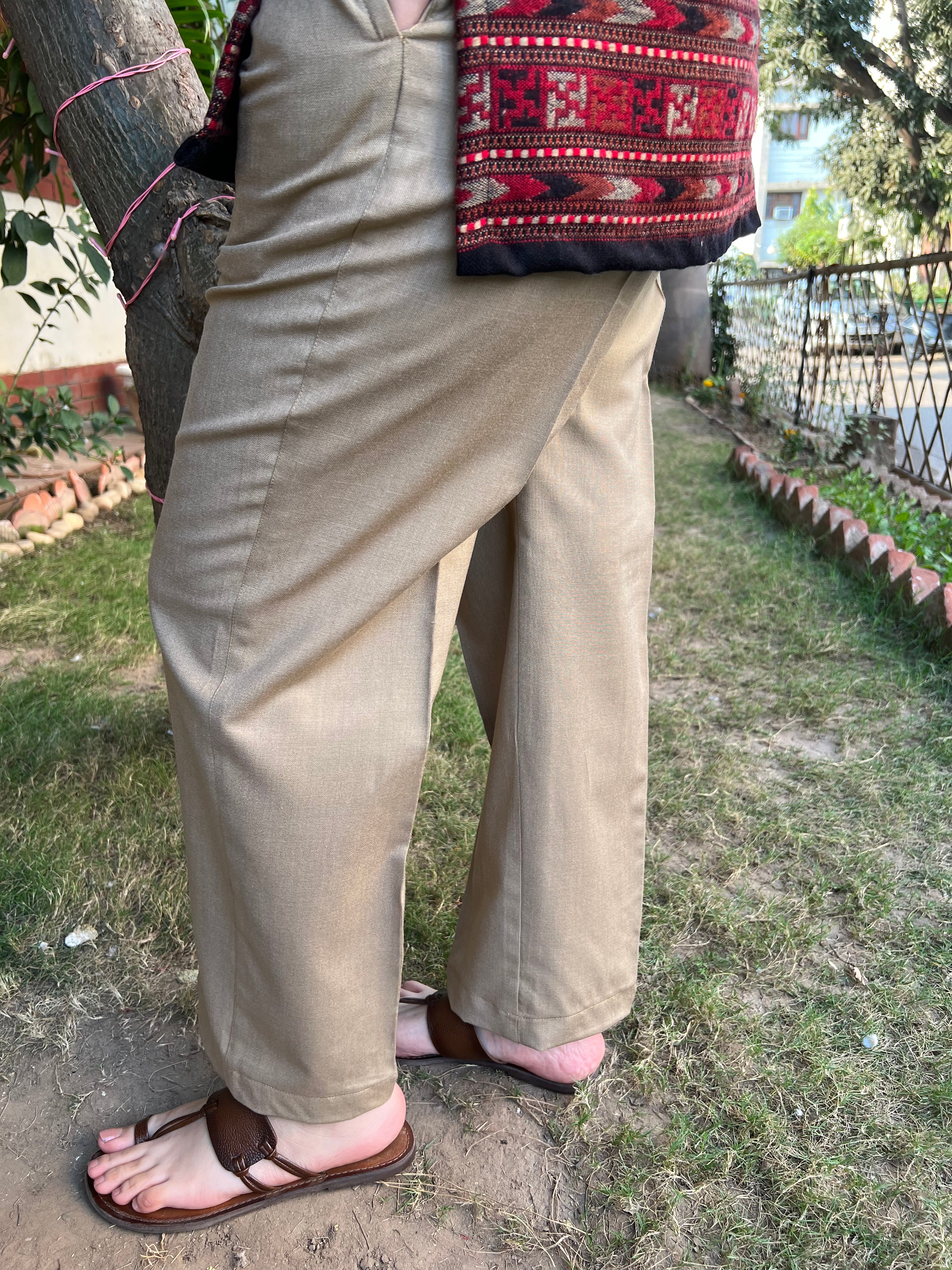 Beige woollen palazzo - MYSANSKRITAM