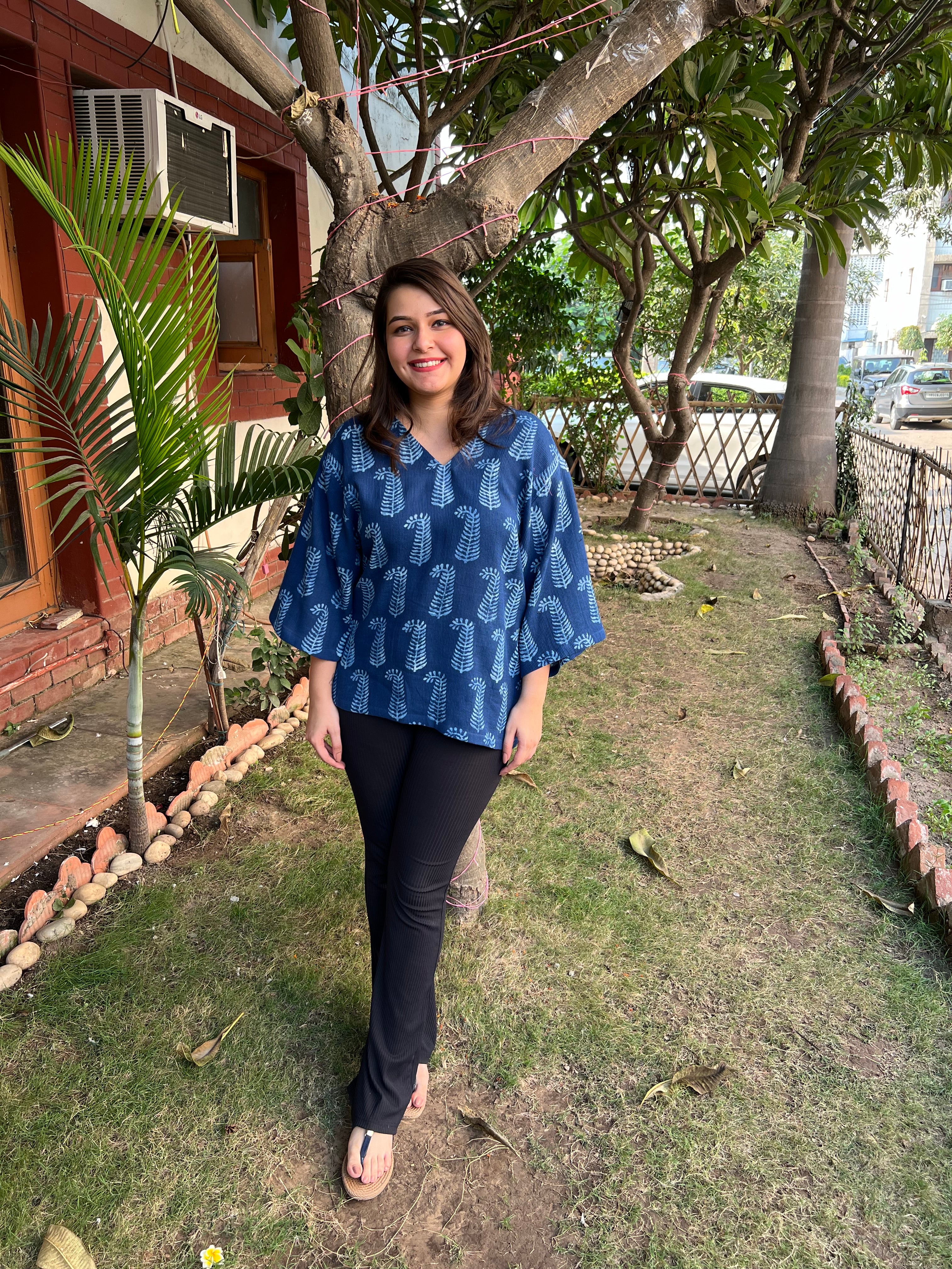 Indigo Leaf Top - MYSANSKRITAM