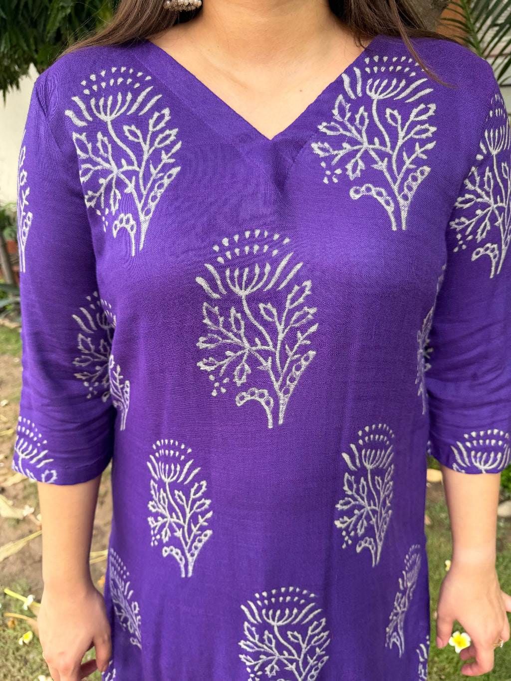 Purple Buta Kurta With Lining by Sanskritam