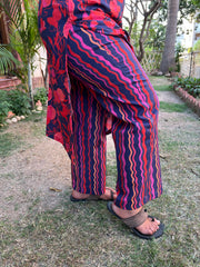 Royal blue anar zig zag palazzo - MYSANSKRITAM