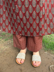 Maroon ambi yoke aline coord set